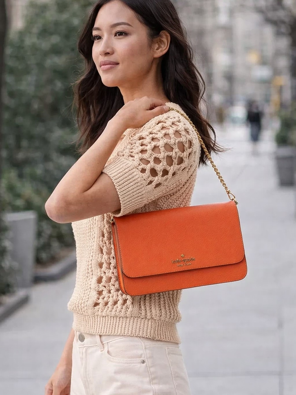 kate spade Orange Madison Willow Chain Crossbody Bag. NWT. Reg. $349